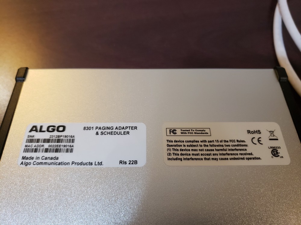 Algo 8301 SIP Paging Adapter & Scheduler