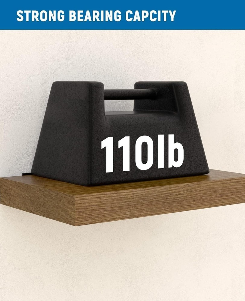Durable 12-Pack Floating Shelf Brackets - 110 lb Capacity & Easy Install