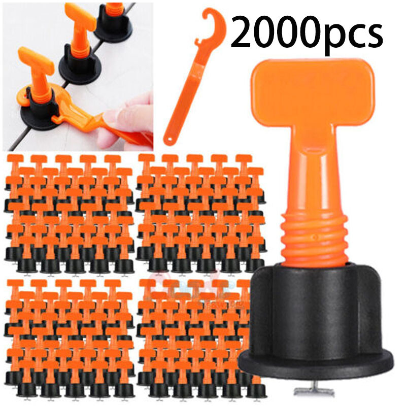 2000X Tile Leveling System Kit Reusable Tile Spacer Wall Floor Clips Kit tool