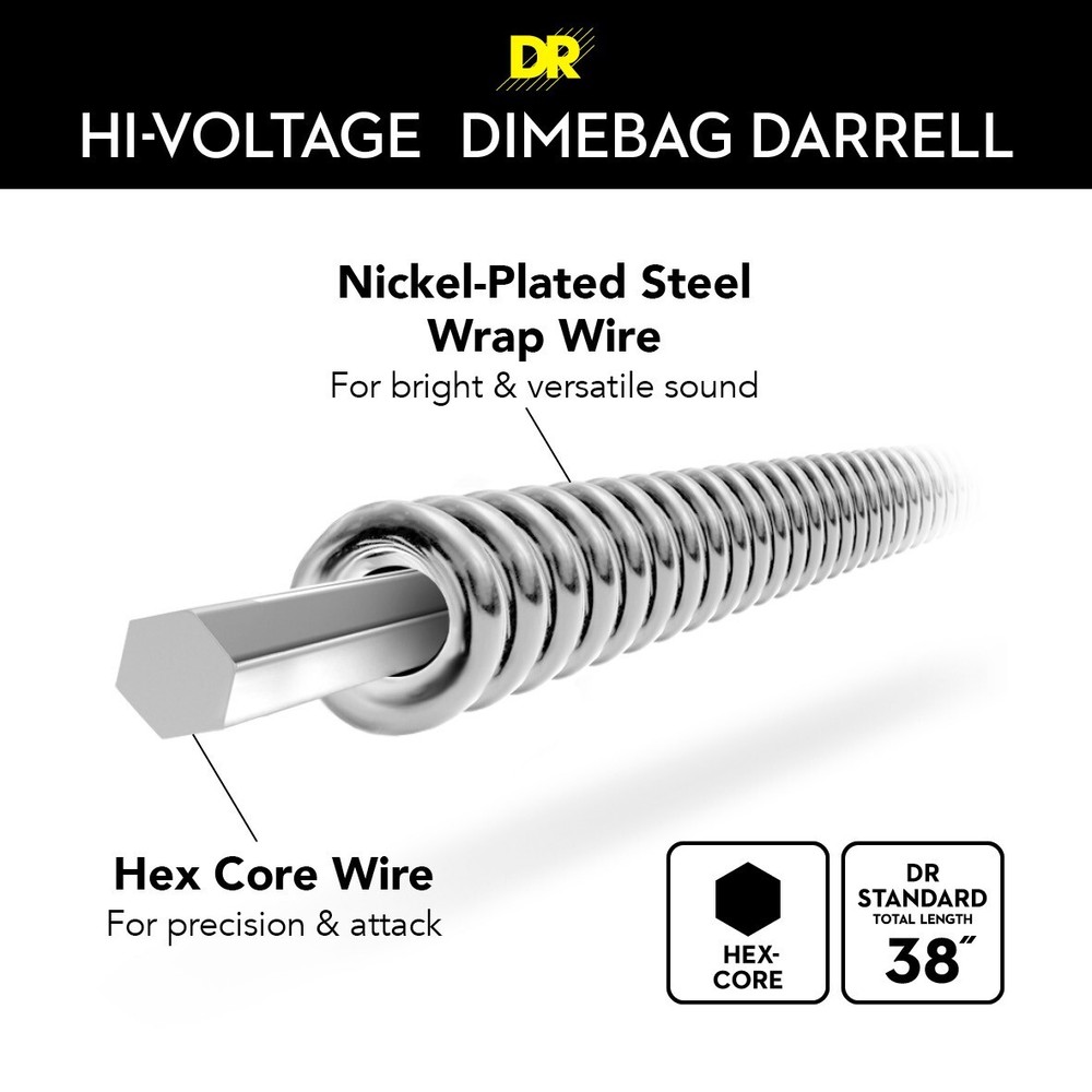 DR Strings HI-VOLTAGE DIMEBAG DARRELL Electric Guitar Strings Light 9-42