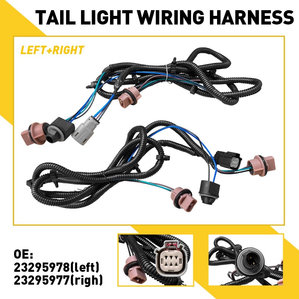 2PCS TailLight Harness Wiring For 2016-2019 Chevy Silverado 1500/2500HD/3500HD