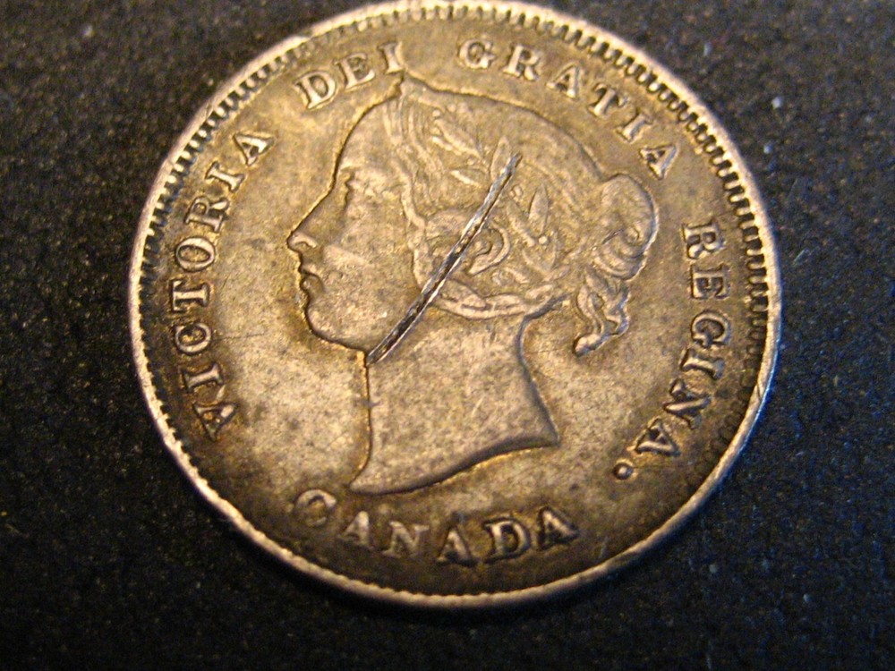 1886 Small 6 Canadian 5 Cent Silver