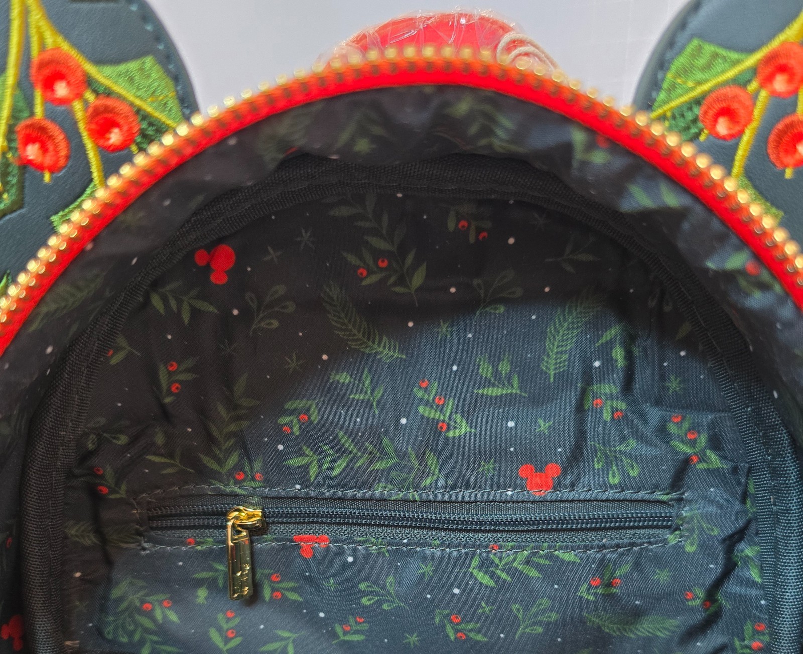 Loungefly Disney Minnie Mouse Holiday Holly Ears Mini Backpack- Mistletoe