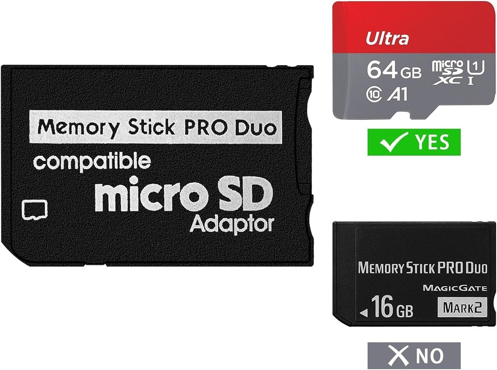 Memory Stick Pro Duo Adapter Micro SD SDHC TF Card Reader Converter Camera PSP