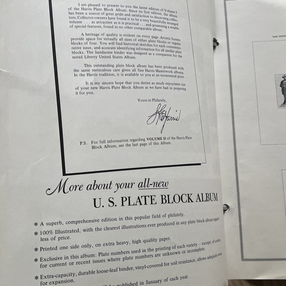 2x United States Plate Block Album Volume A & B ( No Stamps) H.E. Harris