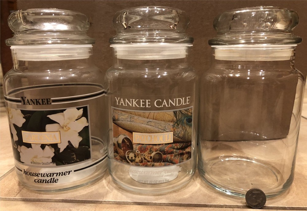 Empty Candle Jars, Set 9; LARGE; Multiple shapes, makes; No Wax, Includes 9 Lids