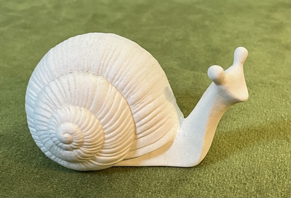 Ceramic Bisque-Unpainted 4” Small-SOLID -1/2 lb. SNAIL Statue-Ready 4 U To Paint