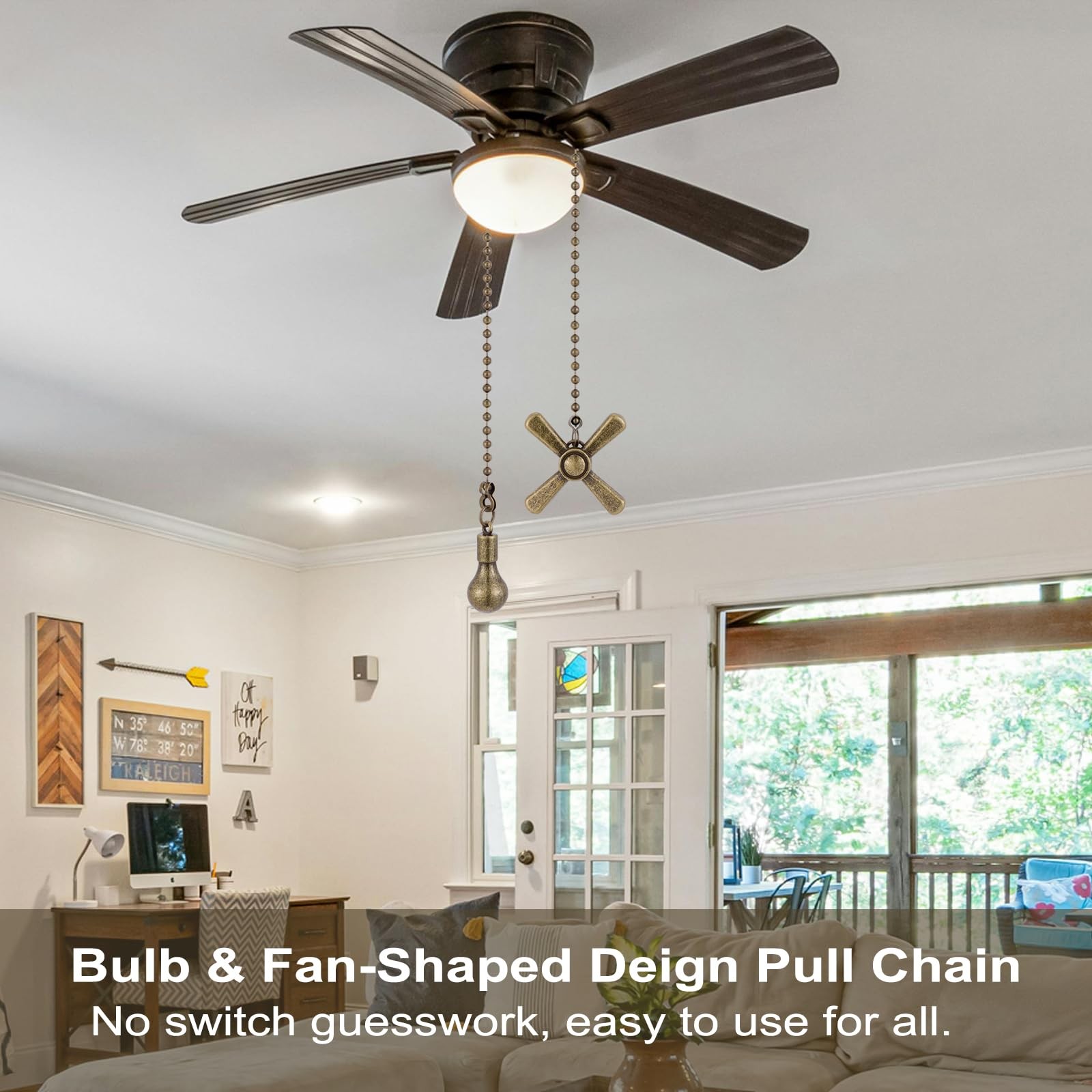 Kelduemi Ceiling Fan Pull Chain Ornaments, 13.6 Inches Fan Pulls Extension