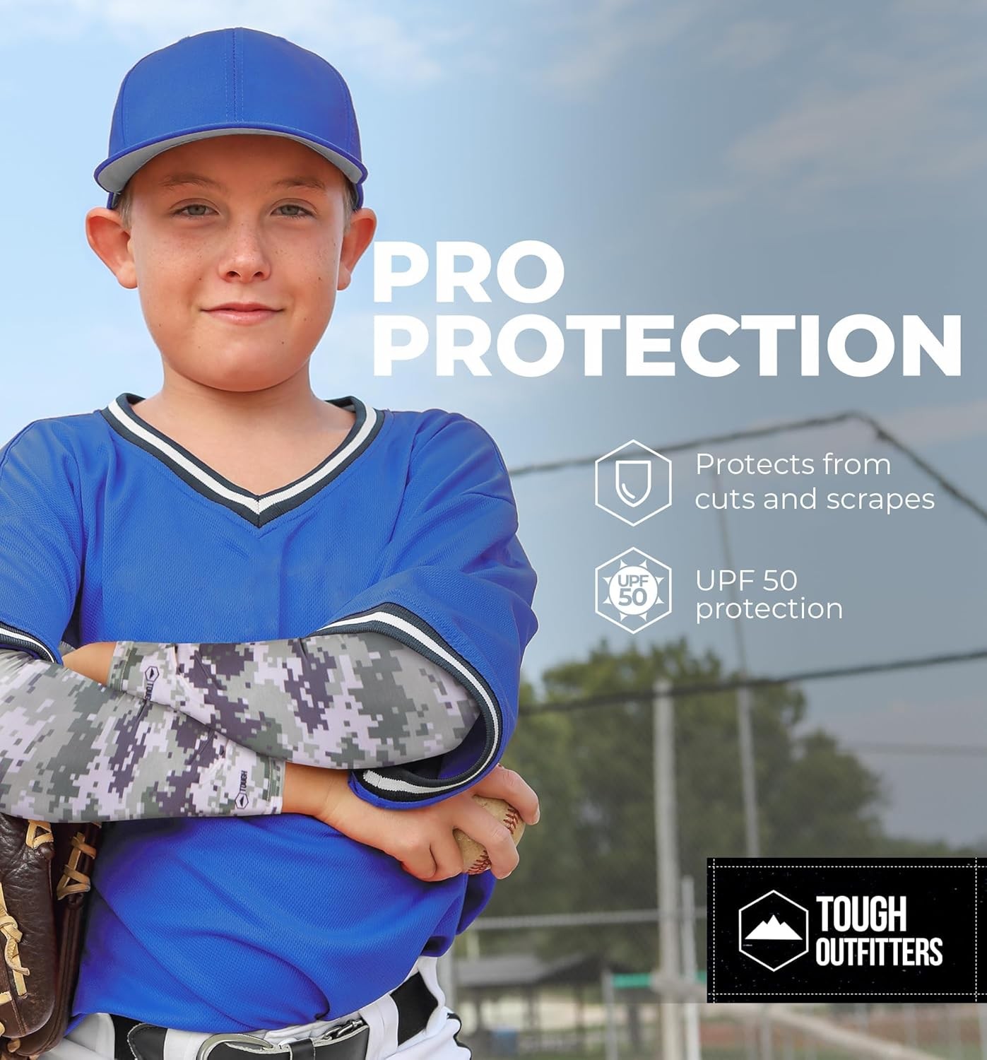 Sports Compression Arm Sleeves for Men & Women Youth Medium, Green Camouflage