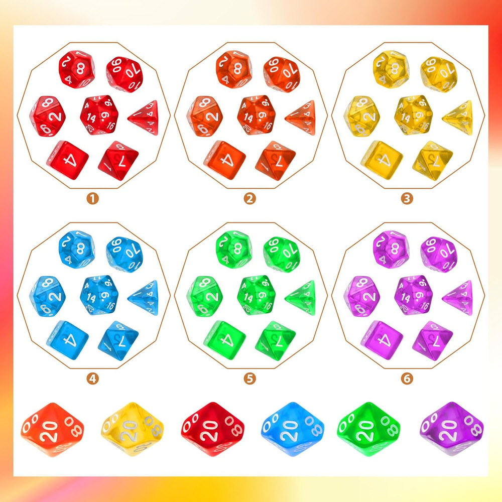 105 Pcs Dice Sets Bulk with Drawstring Bag Polyhedral Dice Sets Multi Role Playi