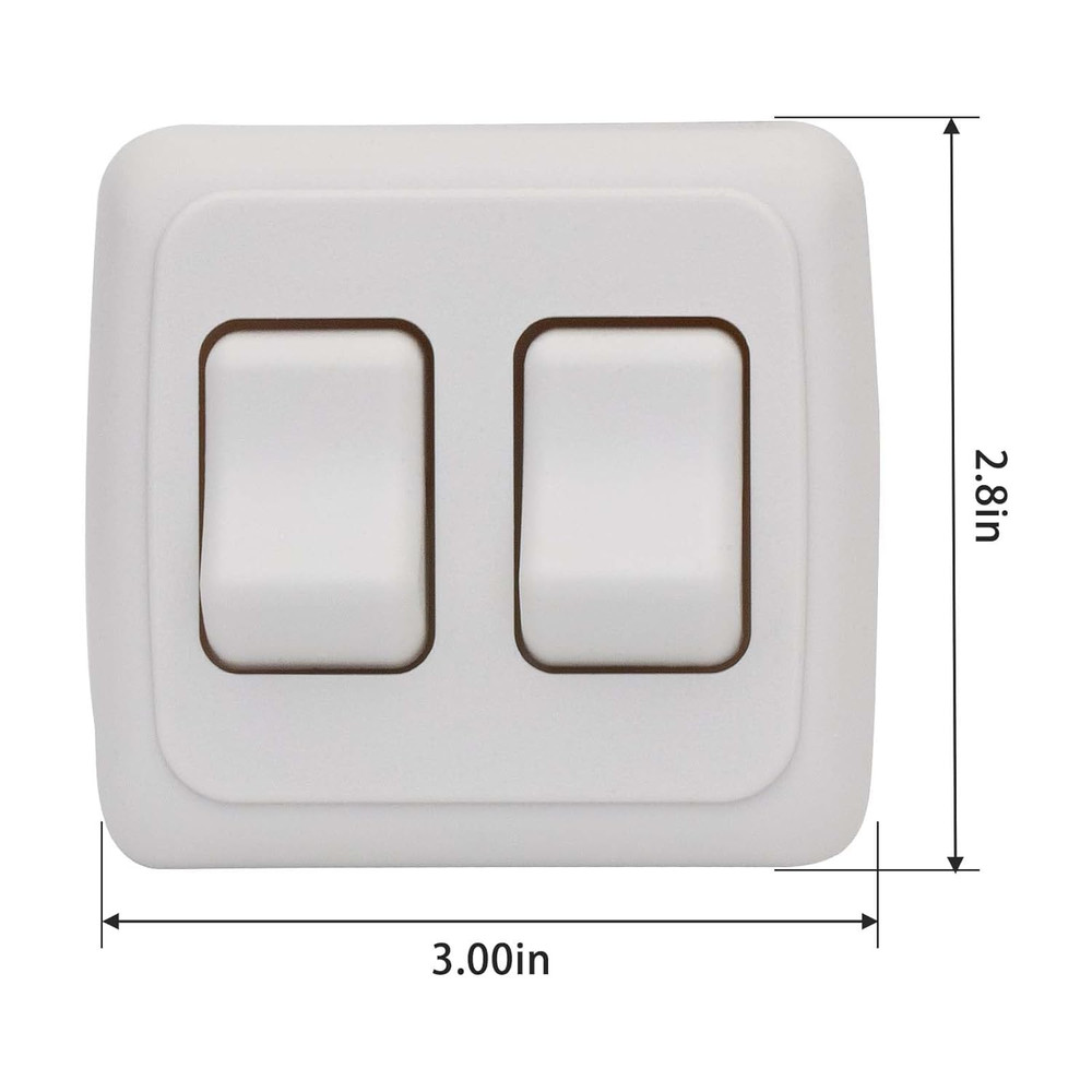Double SPST On-Off Switch with Bezel, Technology Components 12V Light Switch RV