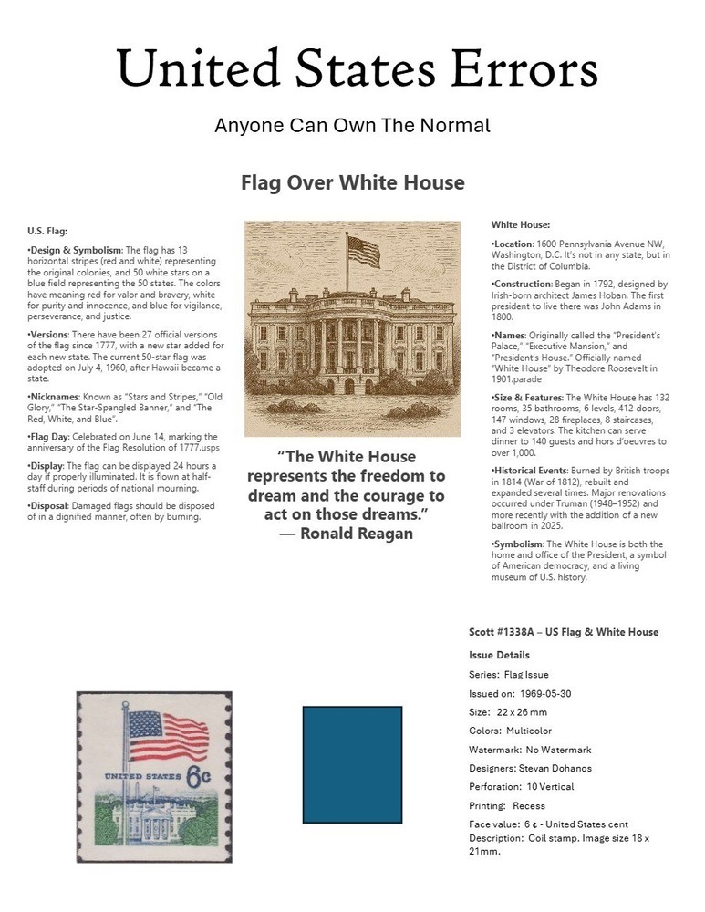 Centsational Custom Presentation Panel For Error SN 1338A - 8.5” X 11”