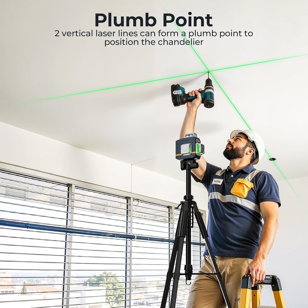Rechargeable Green Laser Level Tool for Precise Alignment
