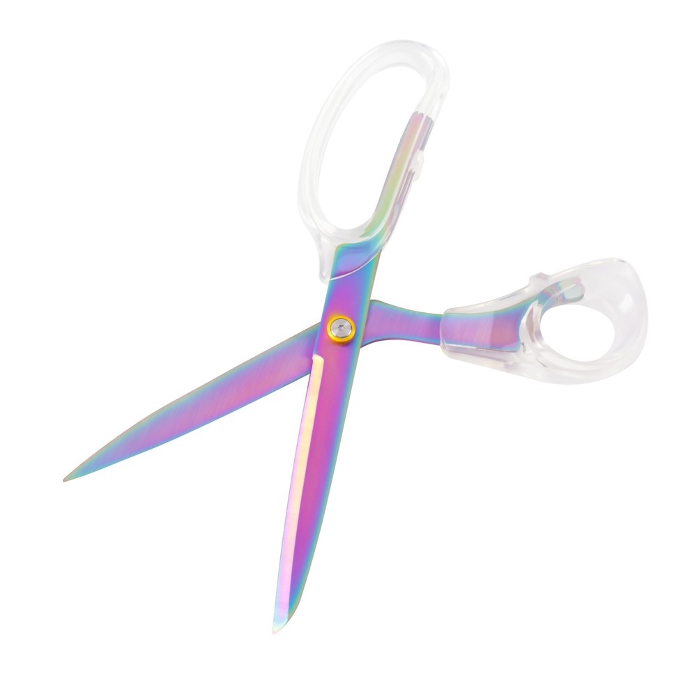 Acrylic Rainbow Scissors, 9” Ultra-Sharp Titanium Coated Blades and Sharp