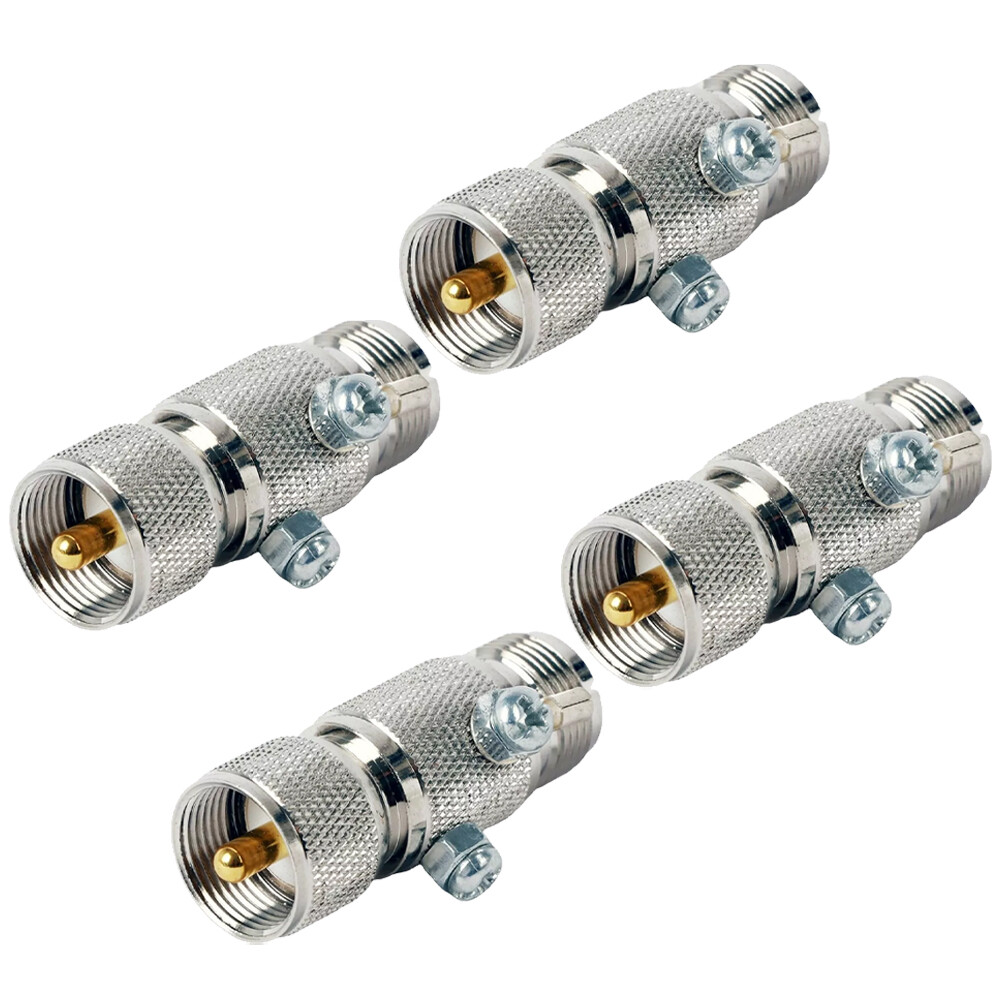 4PCS UHF Lightning Arrestor PL259 Plug to SO239 Socket Bulkhead UHF Male