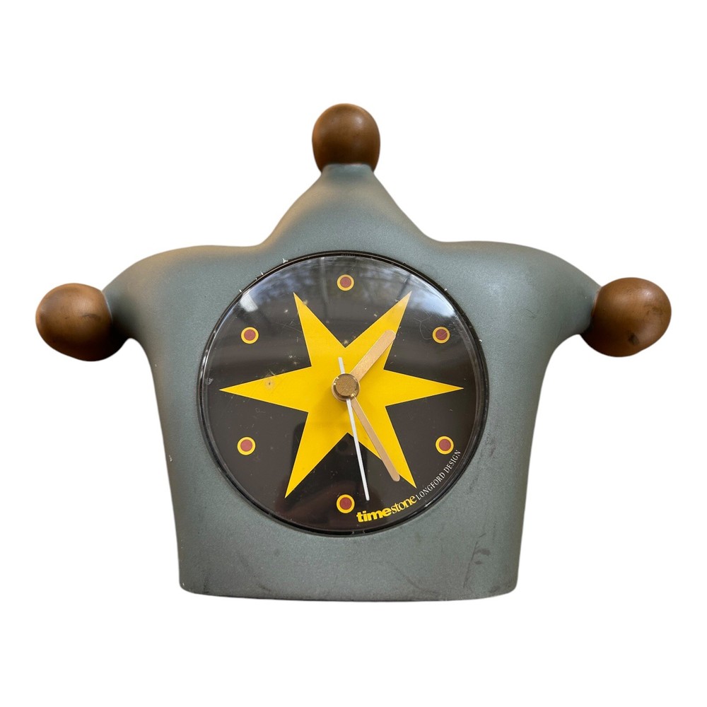 Karllsson Timestone Longford Design Jester Shape Clock works see video