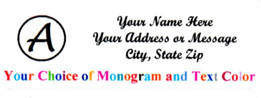 60 pcs Personalized Monogram Return / Mailing Address labels - 1" x 2.625"