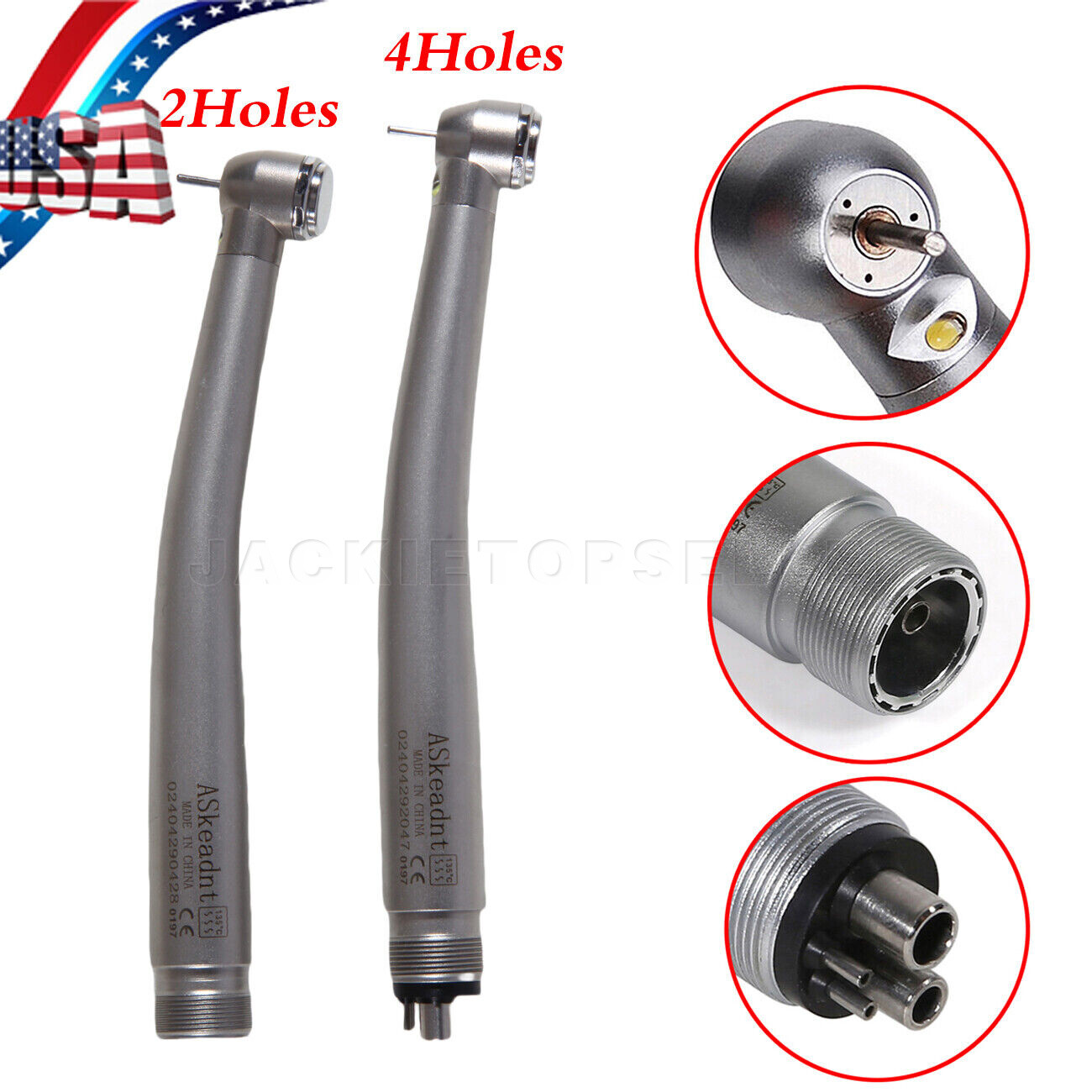 Pieza de mano LED turbina alta velocidad fibra óptica dental estilo NSK 2/4 Hole