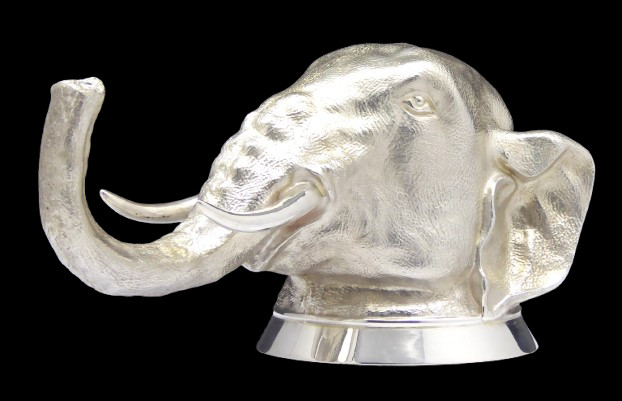 ABSOLUTELY STUNNING SOLID SILVER ELEPHANT STIRRUP CUP