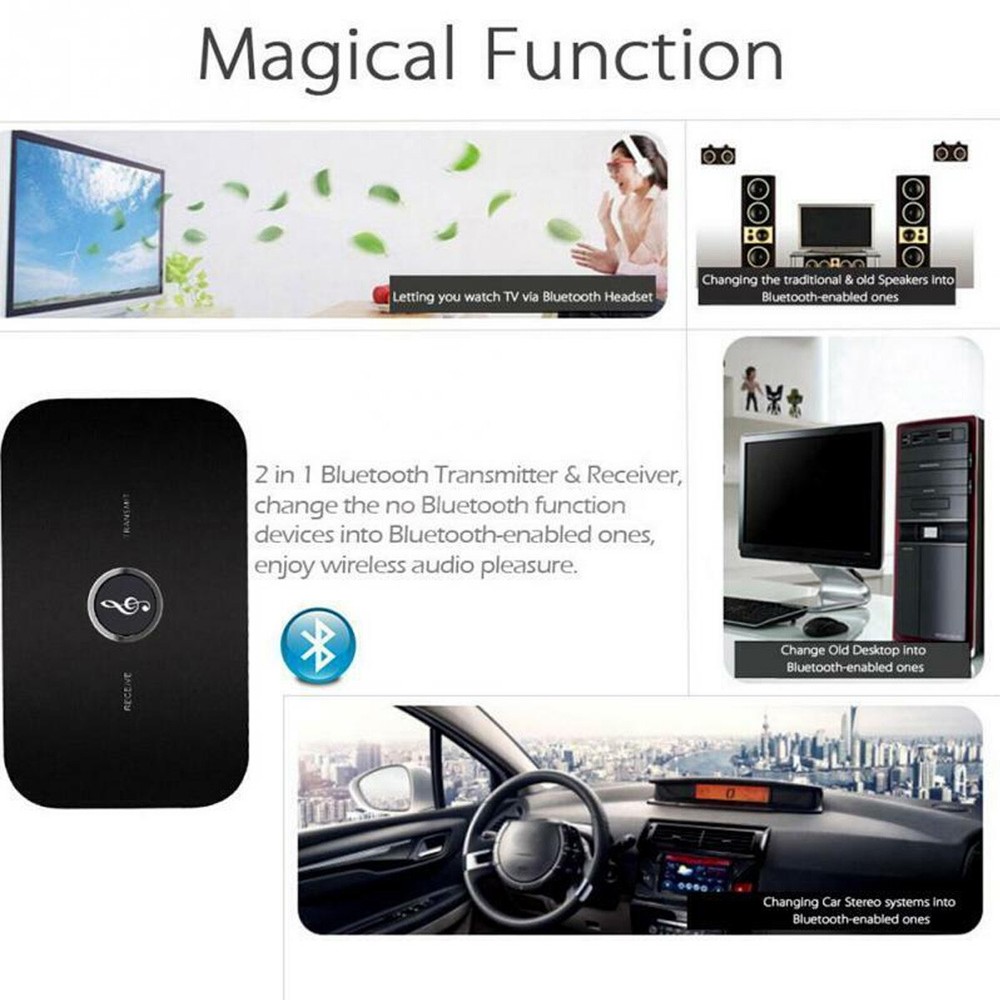 Bluetooth Transmitter & Receiver Wireless Adapter for speakers TV PC headphones