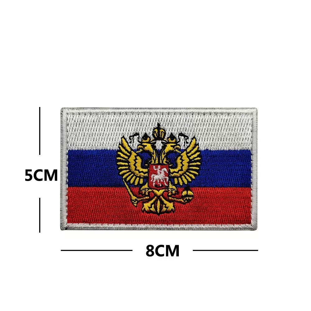3PCS Russia Flag Russian DOUBLE EAGLE FLAG HEAD IMPERIAL POCCN Hook Loop Patch