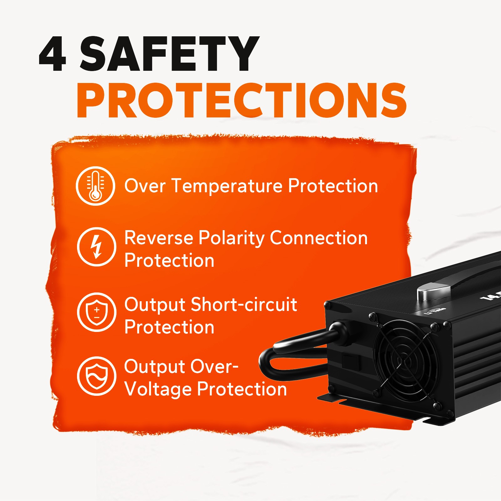 LiTime 12V(14.6V) 60A LiFePO4 Lithium Battery Charger Mountable -Refurbished