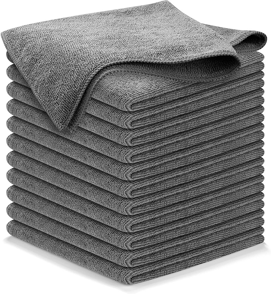 Microfiber Cleaning Cloth Grey - 12 Pcs (12.5"X12.5") - High Performance - 1200