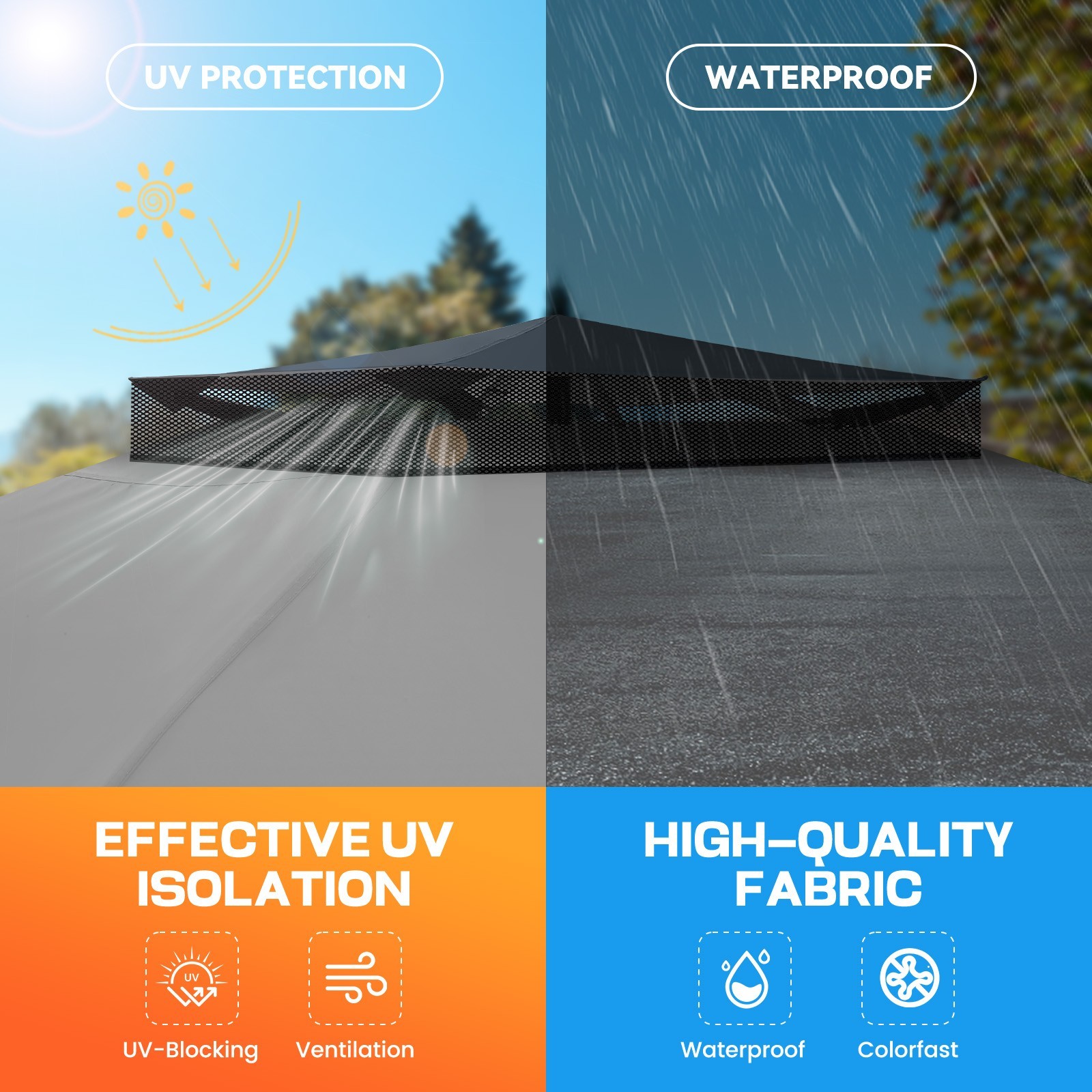 13'x13' Pop up Gazebo Screen Tent Outdoor Garden Patio Canopy with 4 Sandbags