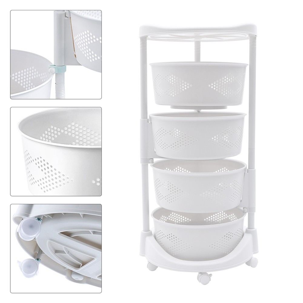 Multi-Layer Fruit Vegetable Basket for Kitchen, Rotating Storage Rack Multi-Use