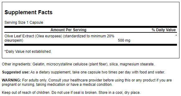 Swanson Olive Leaf Extract 500 mg 60 Capsules