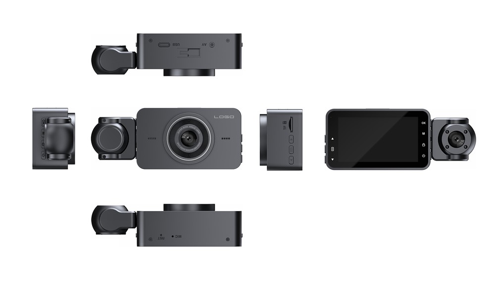 170° Car Dash Camera Three Lens Front/Rear/Inside View Motion Detection G-senor