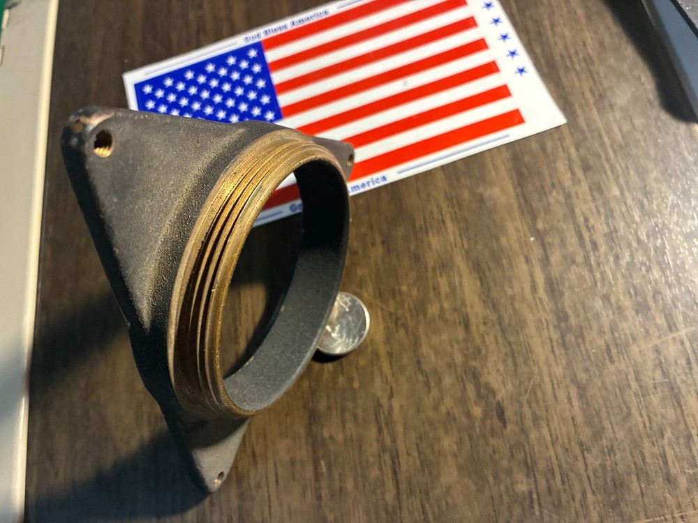 Antique survey equiptment parts ... Transit Base3 in x 12 thread solid brass