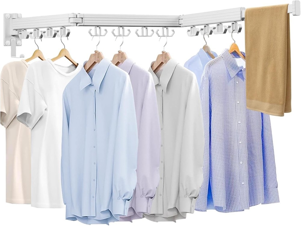 Clothes Drying Rack Wall Mounted Laundry Drying Rack Upgrade 3-Fold Foldable