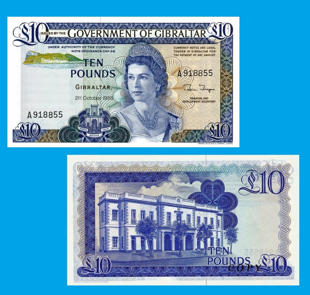 Gibraltar 10 Pounds 1986 - Copy