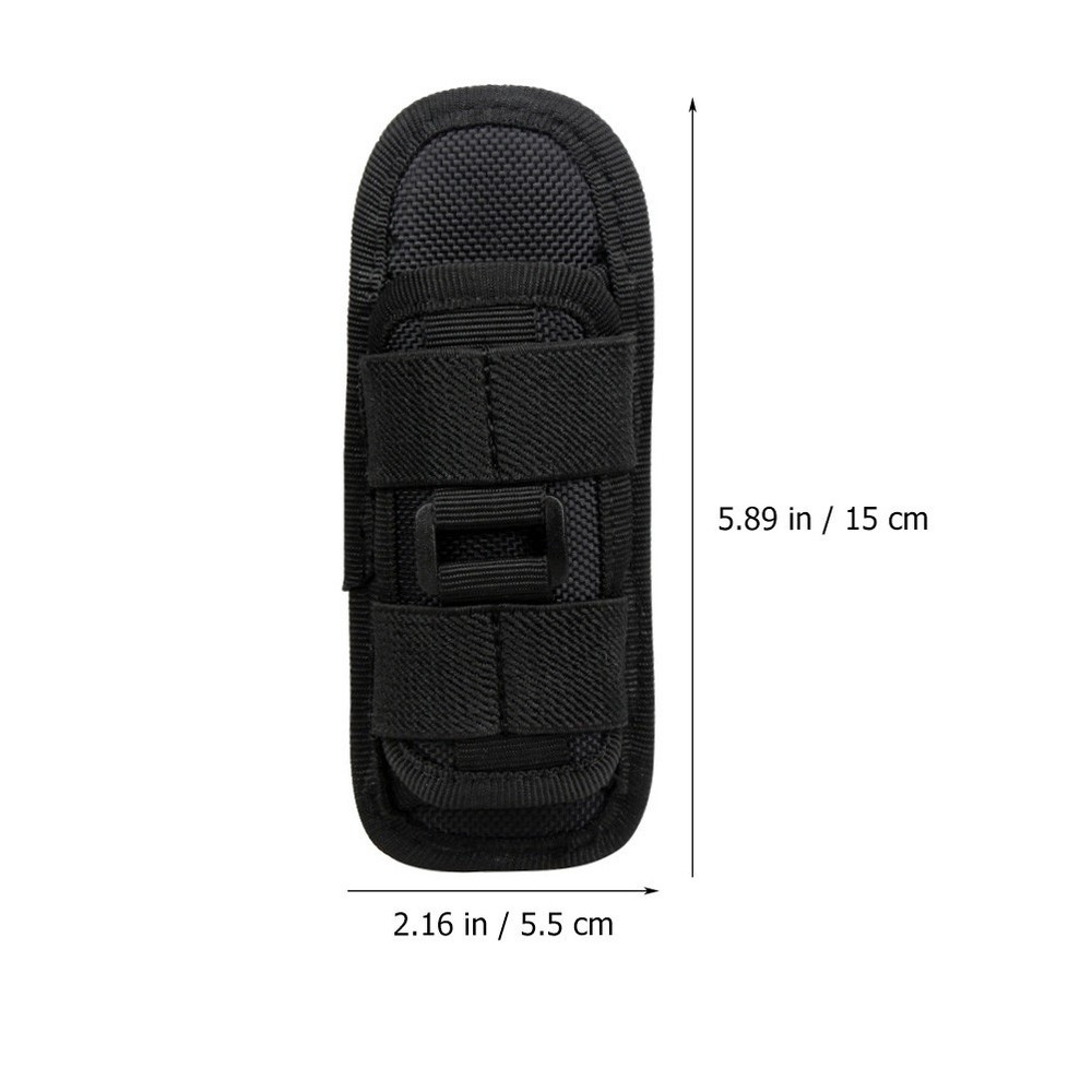 Outdoor Flashlight Pouch Rotatable Belt Clip Nylon Torch Protector