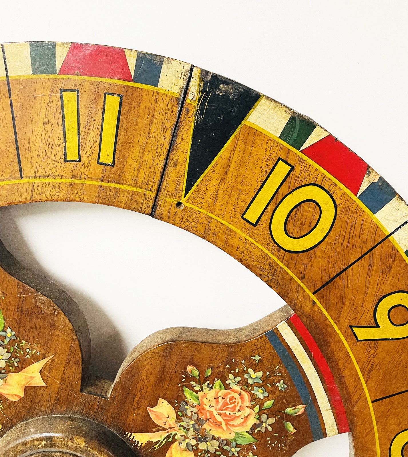 Vintage 27.5" Double Sided Wooden Carnival Spinning Gambling Game Wheel