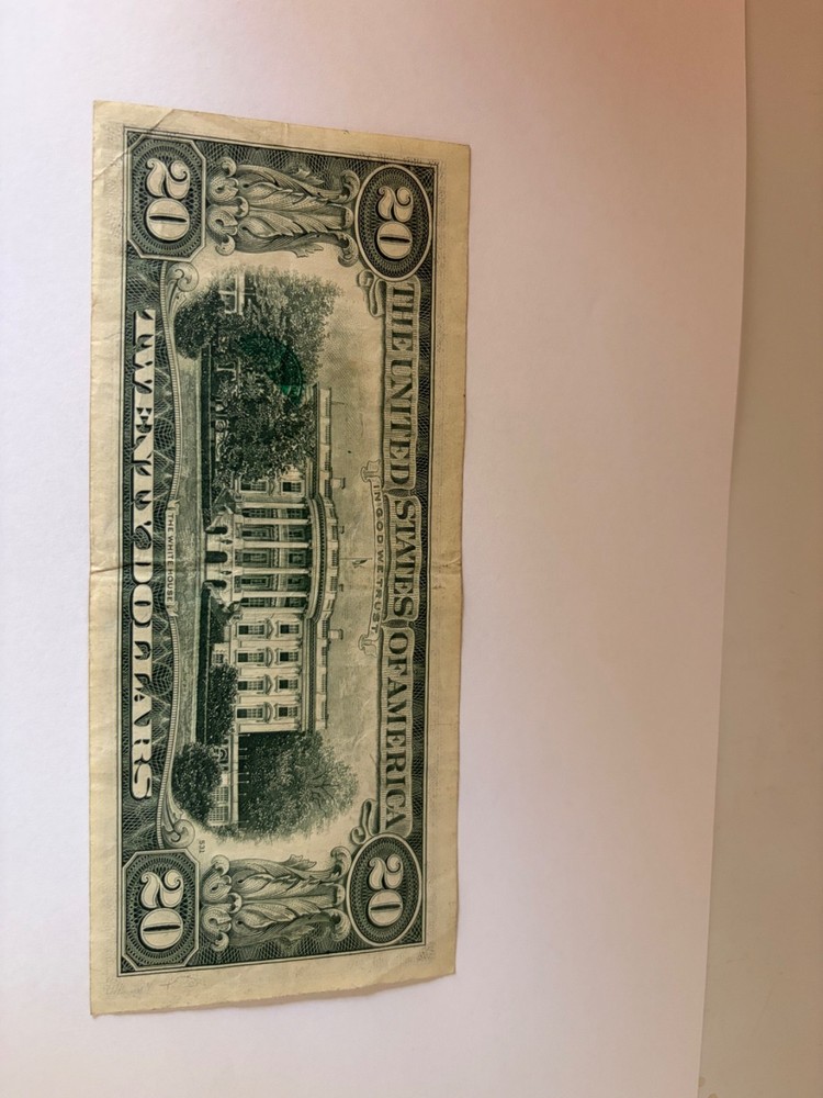 SUPER RARE 1977 $20 Twenty Dollar PRINTED FOLDOVER Error Note MISPRINT