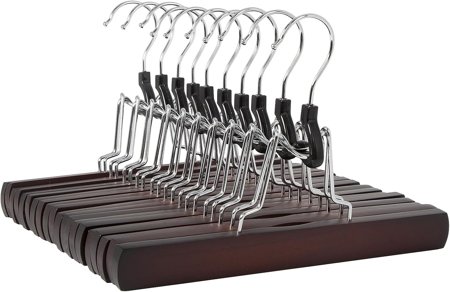 Wooden Pants Hangers Cherry 10 Pack...