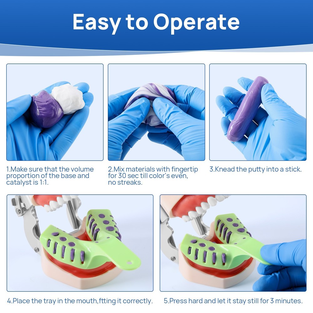 Dental Putty Impression Materials Normal 400g Base+400g Catalyst Set
