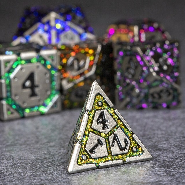 Sage's Infinity Armor Metal Polyhedral Dice Set | Dnddice Dnd Diceset RPG