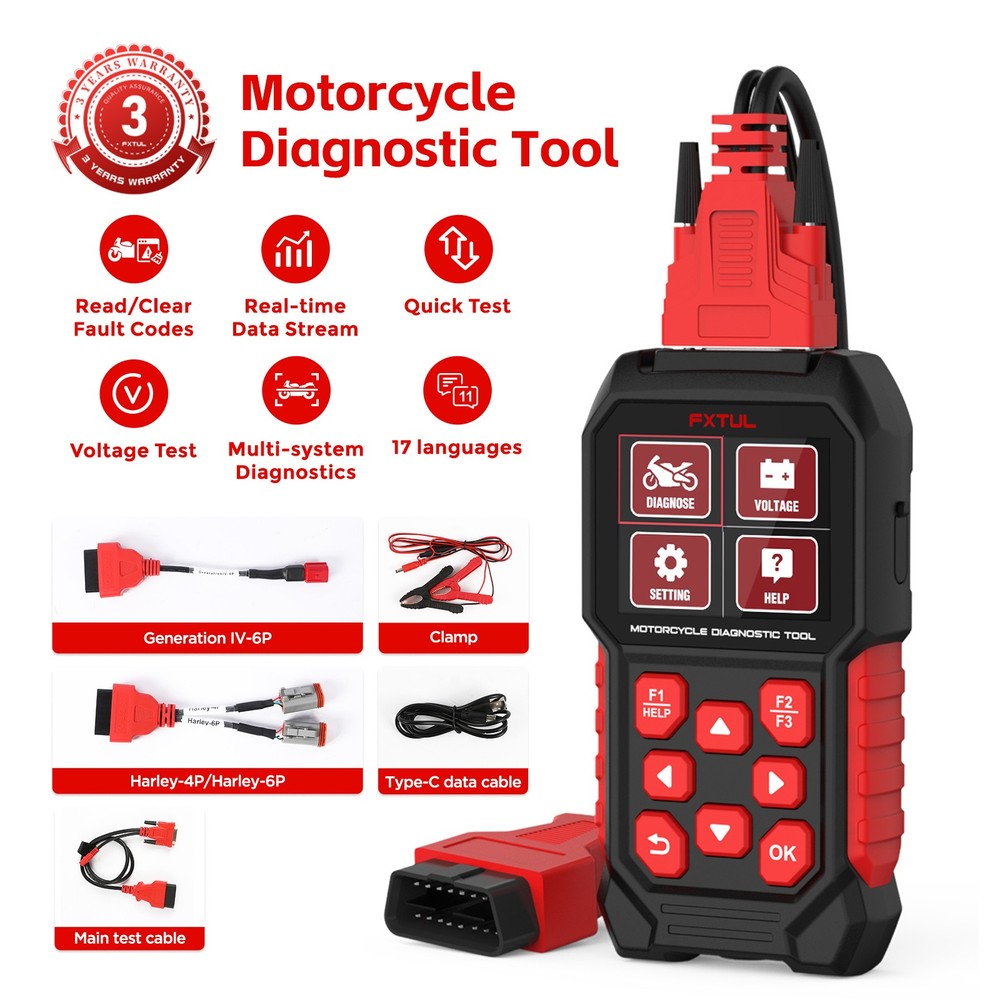 OBD2 Motorcycle Diagnostic Scanner Fault Code Reader ABS IMMO Fit For Harley