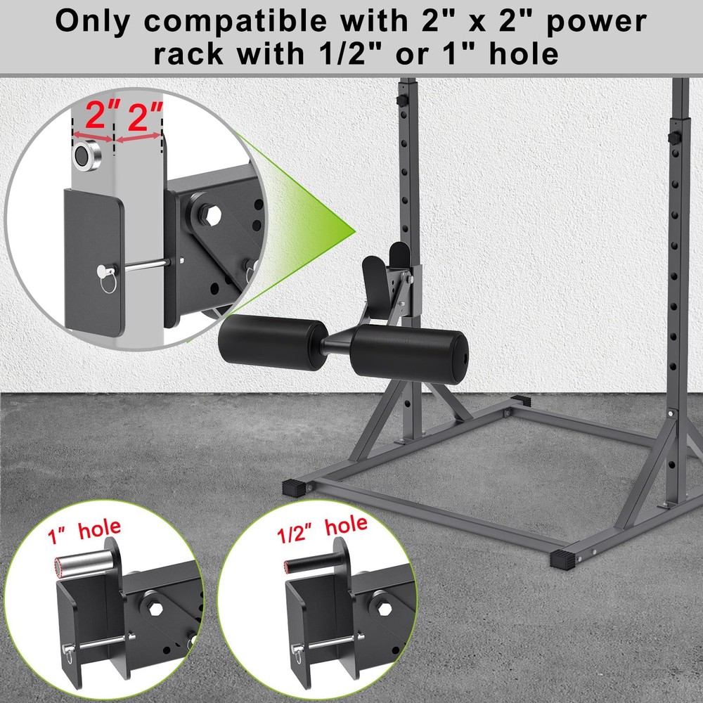 Nordic Hamstring Curl Attachment for 2"x2" Power Rack - Adjustable Leg Hold Down