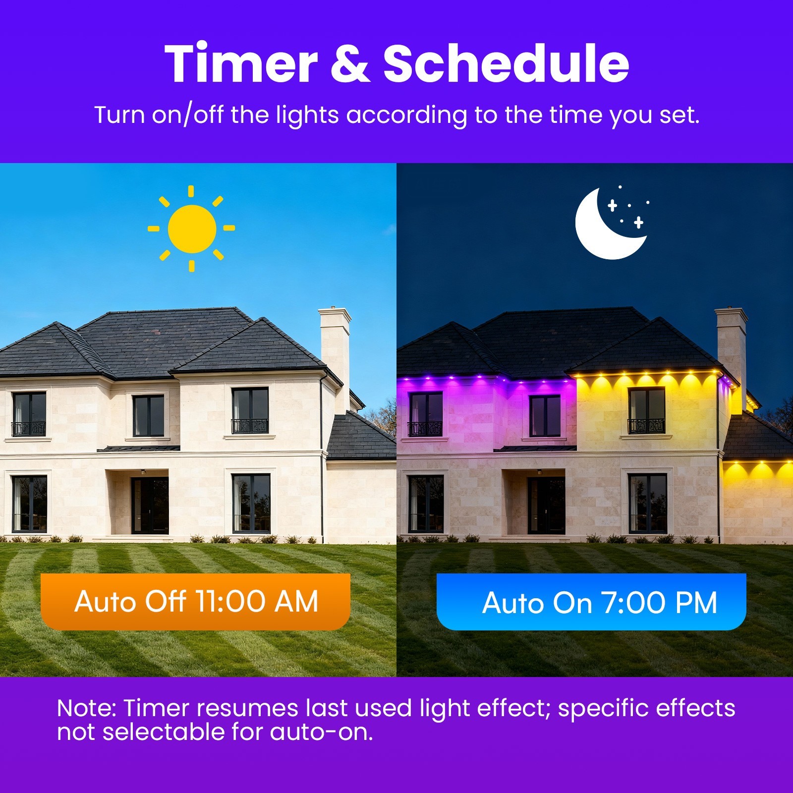 200Ft Permanent Outdoor Lights for House, App & Remote Control, RGB Smart Eaves