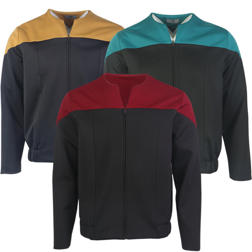 For Deep Space Nine DSN Gold Blue Red Uniforms Voyager Starfleet Jacket Costumes