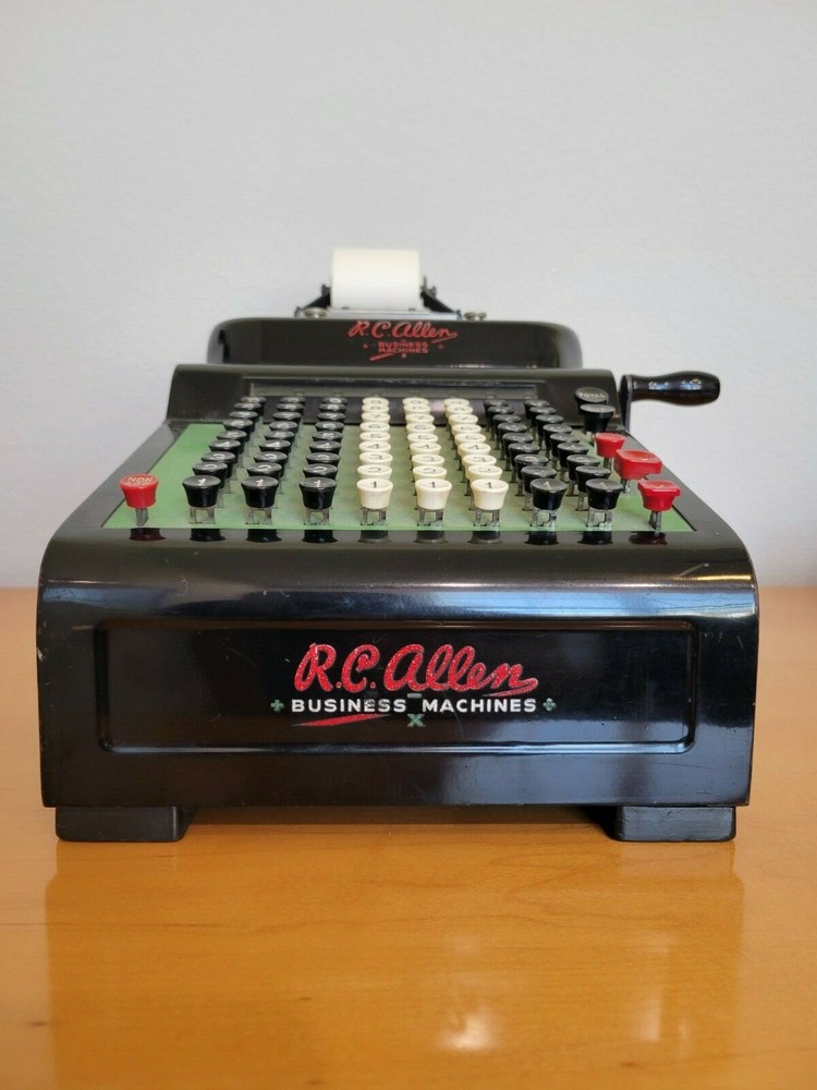 Vintage RC Allen Figuring Machine Adding Subtracting Nice Condition circa 1940's