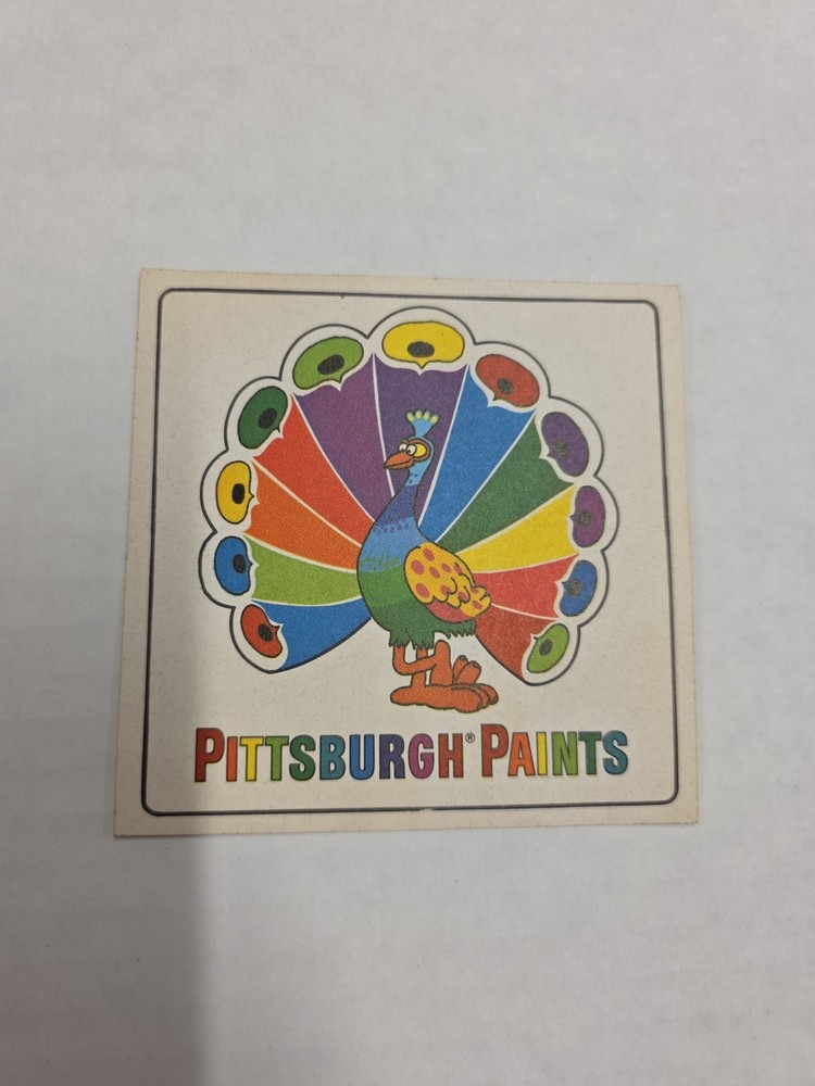 NICE OLD 70'S PEACOCK PITTSBURGH PAINTS COAL MINING STICKER
