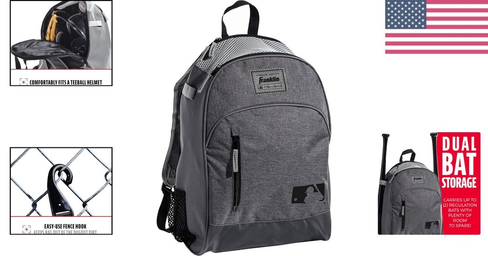 MLB Kids Batpack - Spacious Baseball Backpack with Ventilation & Pocket Storage