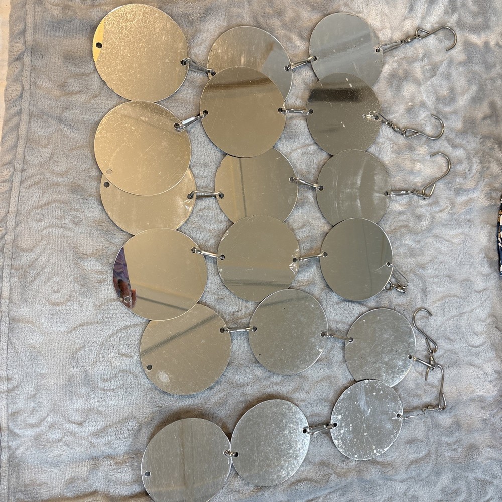6 - 3 Mirrored Bird Deflectors Silver Mirrored Plastic