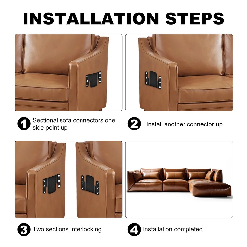 4 Pcs Universal Sectional Sofa Interlocking, Sectional Couch Connectors,Sofa ...