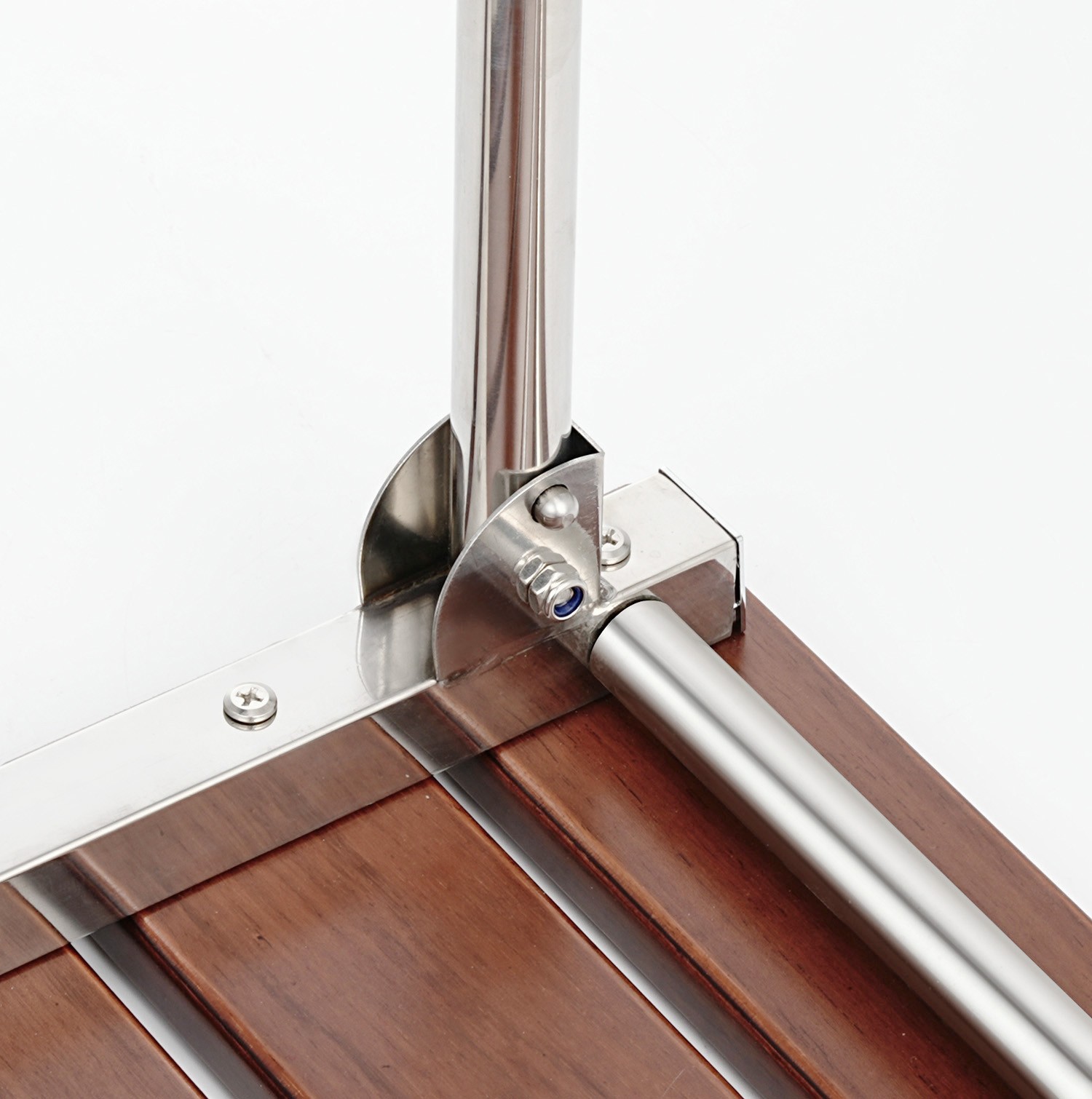 Foldable 21.5" Teak Wood Shower Seat Bench with Supporting Legs Wall Mounted